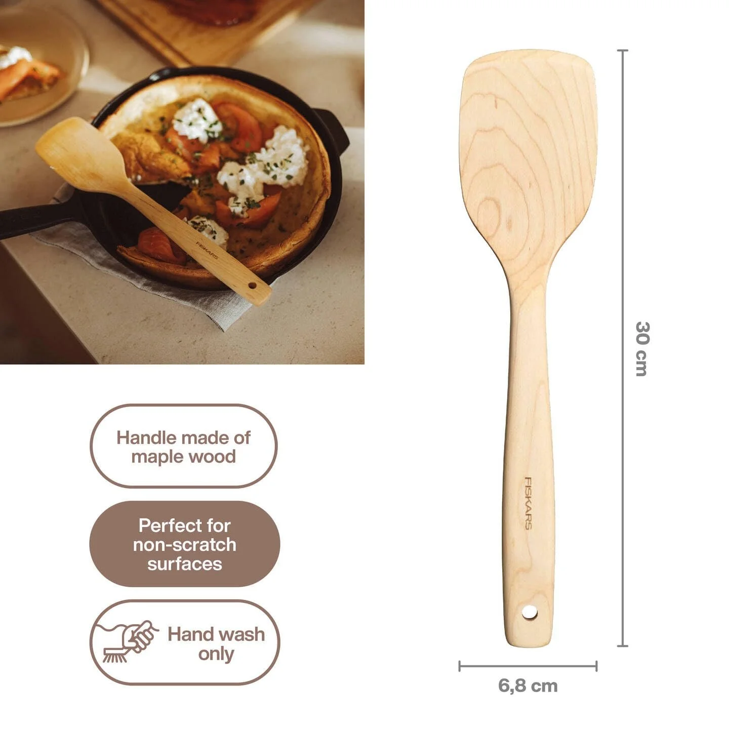 Лопатка Fiskars Folken 1075687 30 см FSC клен коричневый, фото №2 Лопатка Fiskars Folken 1075687 30 см FSC клен коричневый, фото №2