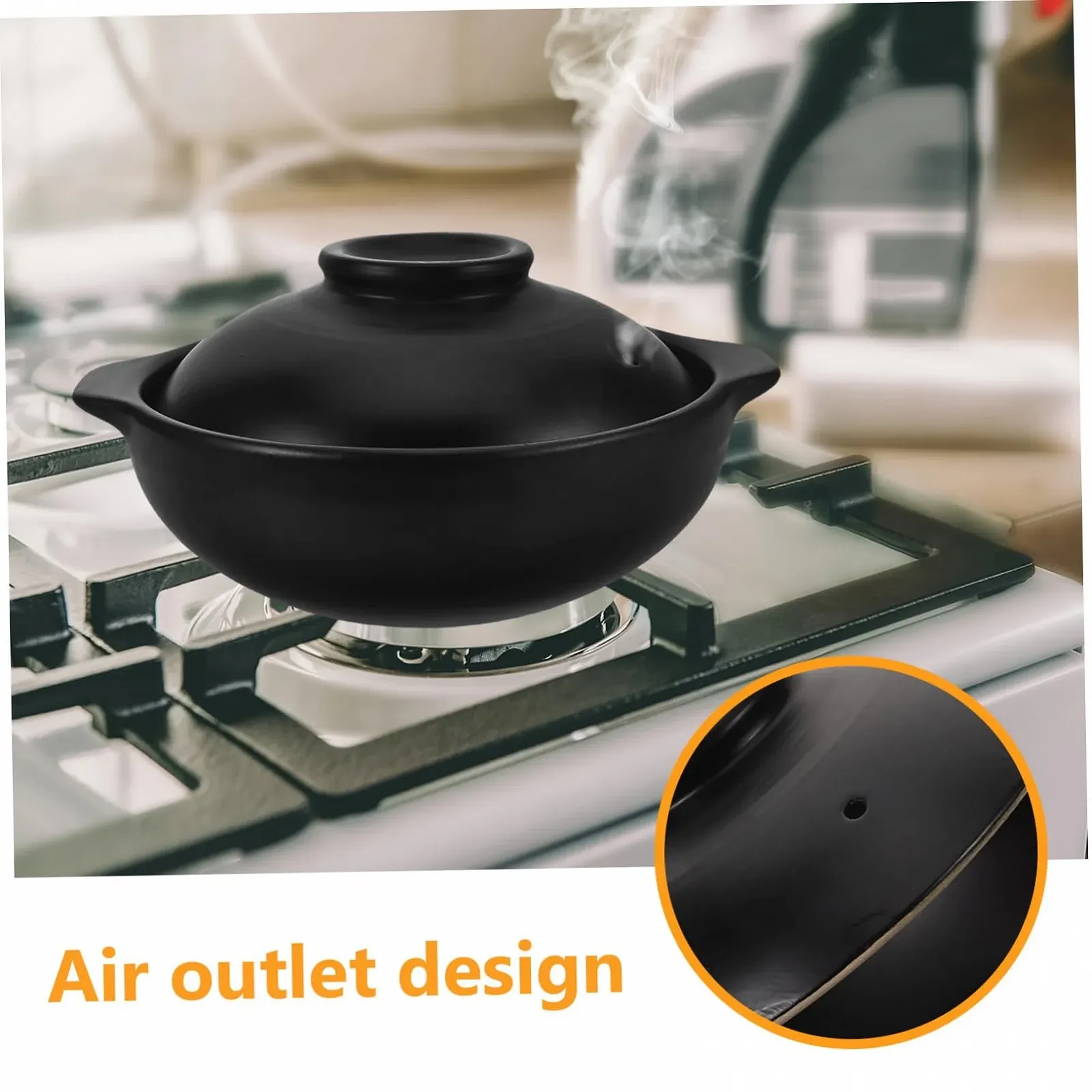 Глиняная кастрюля GLEAVI Chinese Ceramic Жаростойкая Суповая, фото №8