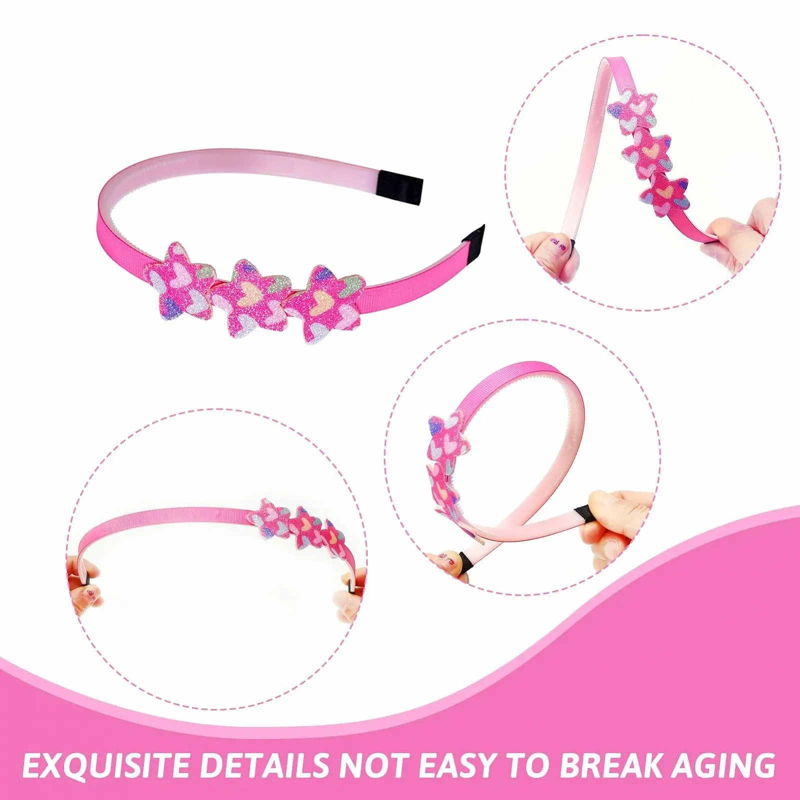 Набір з блискучих обручів для волосся, фото №4