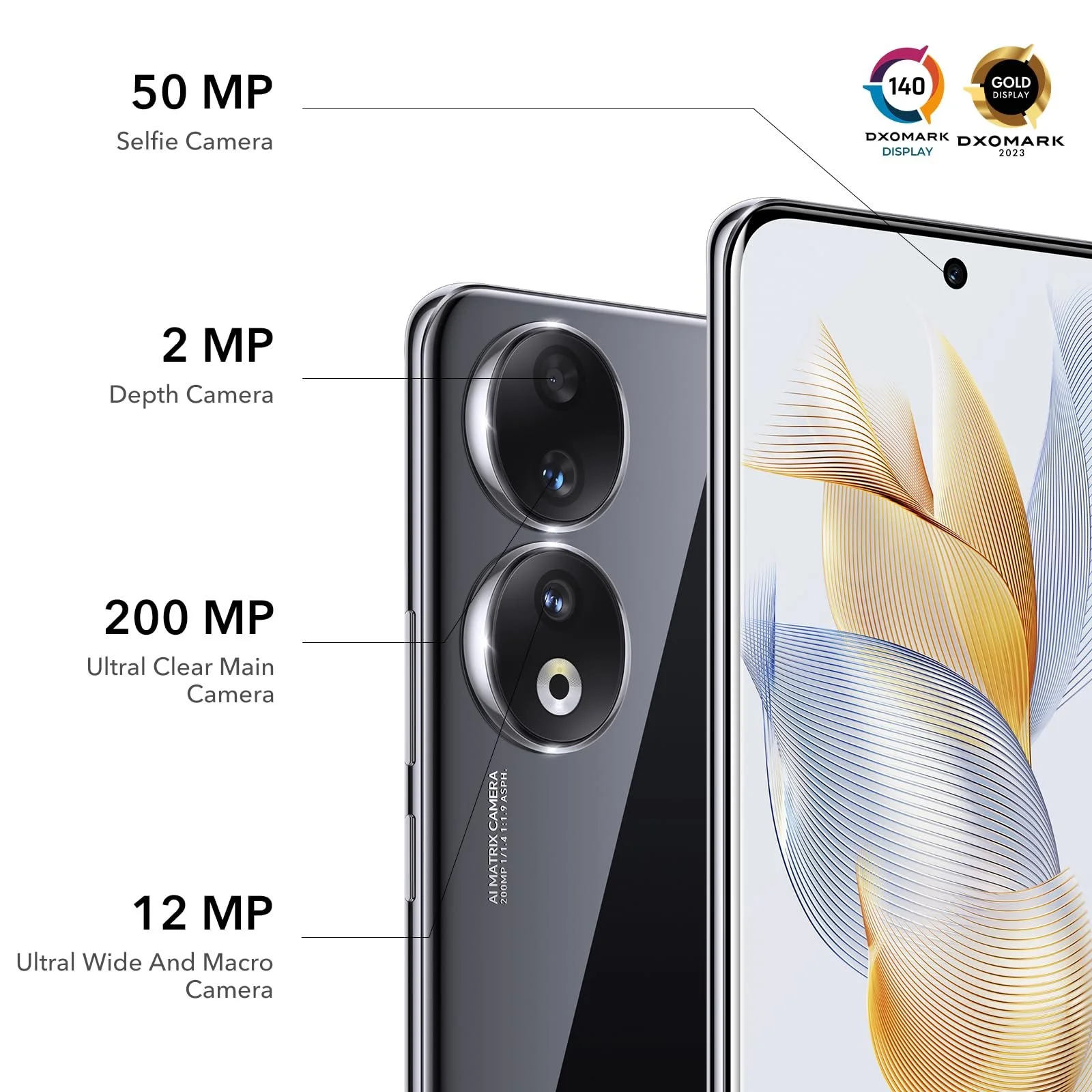 Смартфон HONOR 90 5G 12GB/512GB AMOLED 6.7" 120Гц 200Мп Android 13 Dual SIM NFC (Без зарядного устройства) Green, фото №3
