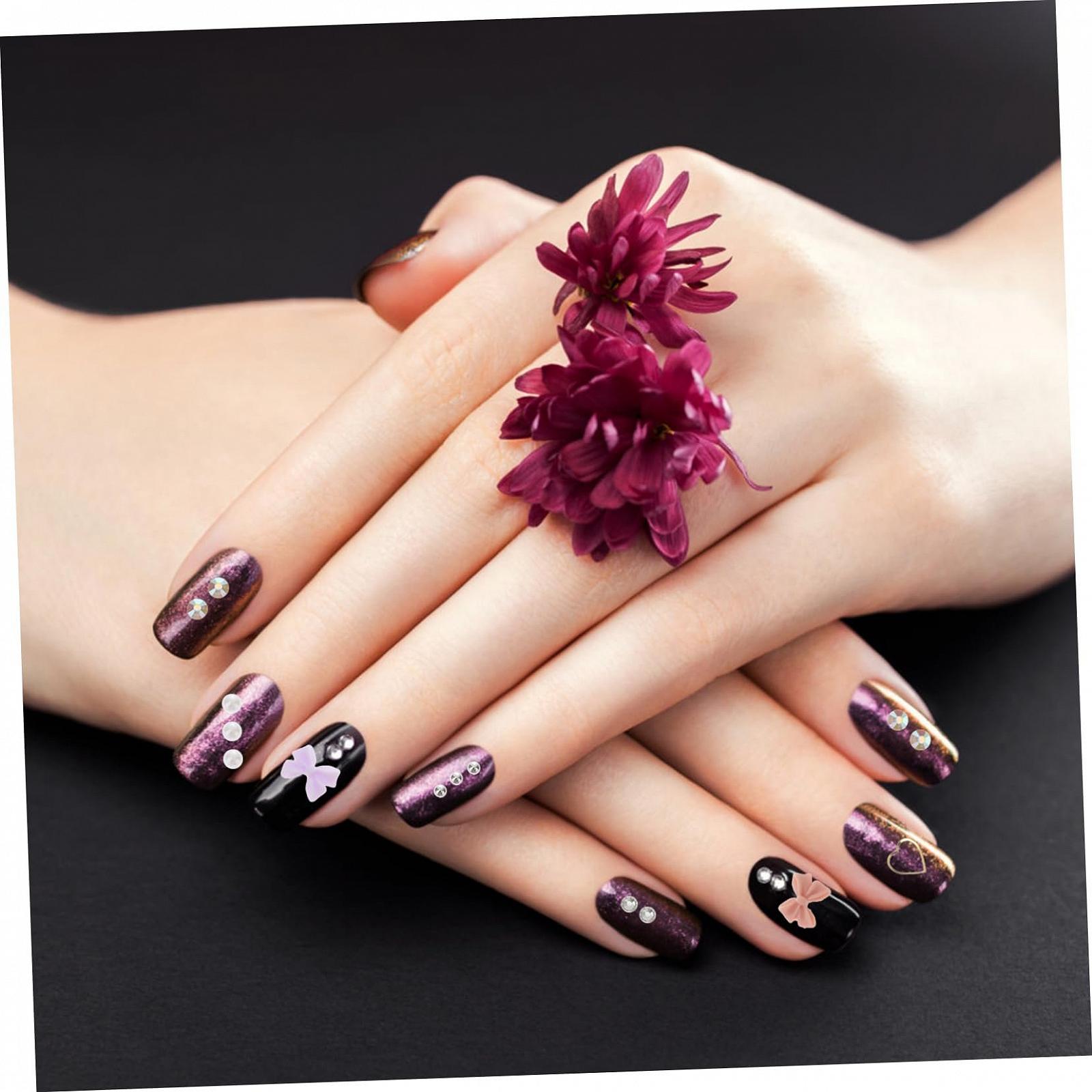 Стразы для ногтей Разноцветные жемчужины и металлические камни для дизайна ногтей в коробках, фото №2