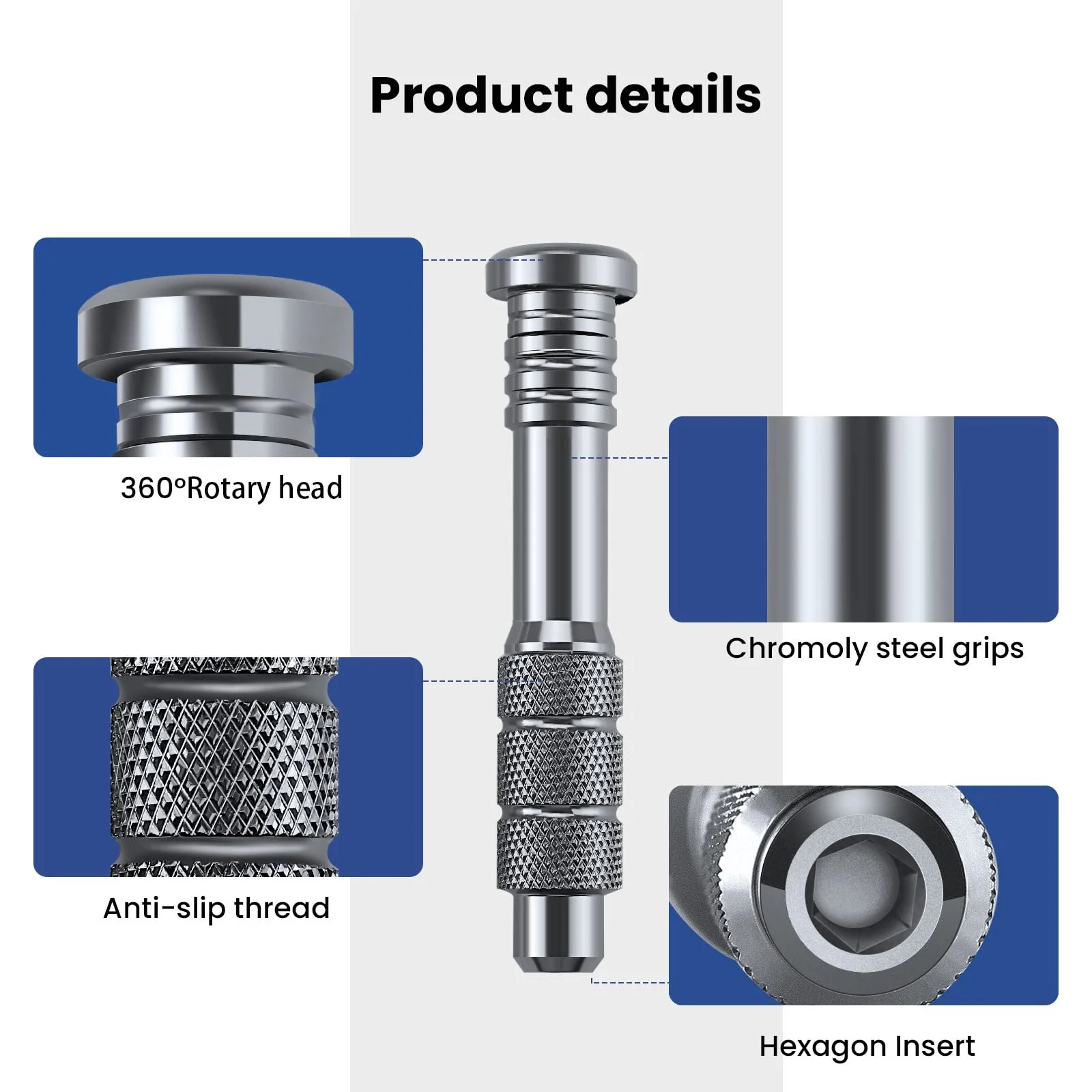 Набір викруток NEEWER 11-Piece Precision з 2 магнітними ручками та 9 насадками (шліц та хрест), фото №3