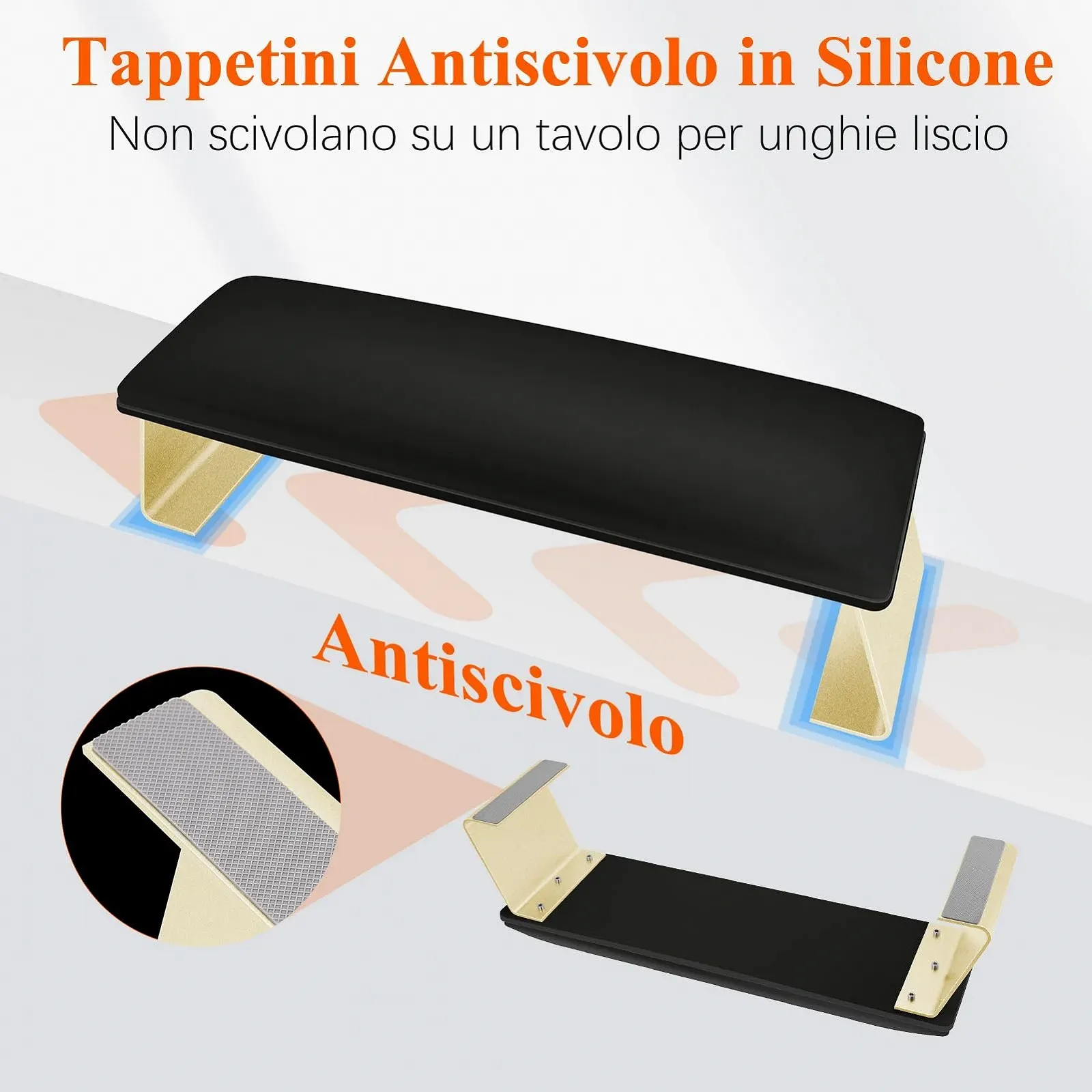 Підставка для рук для манікюру з алюмінієвою підставкою чорного кольору, фото №3