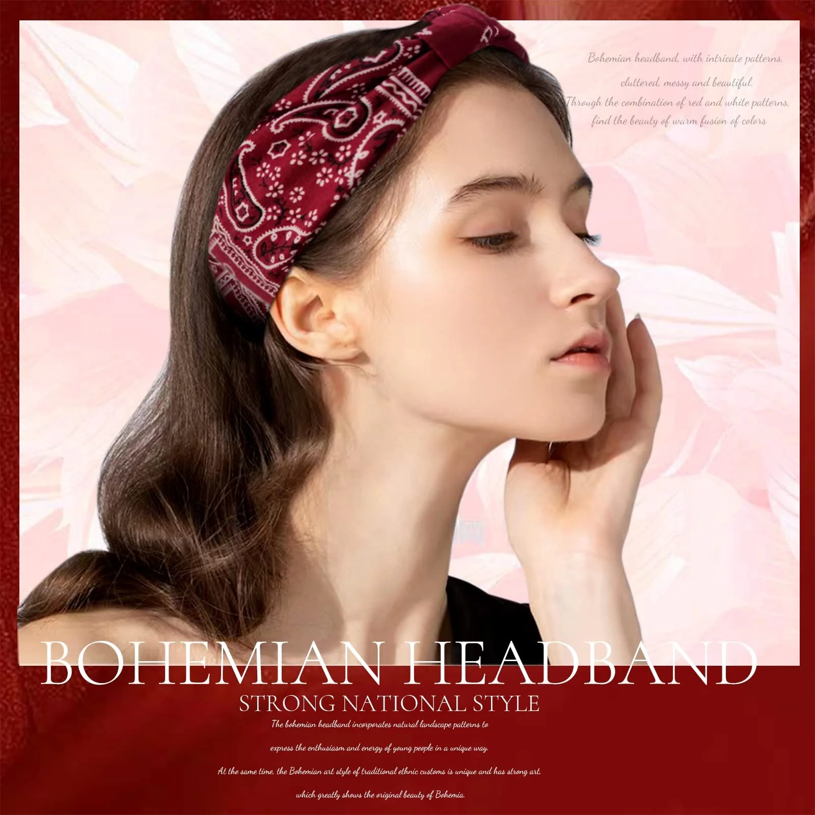 Пов'язка Kavya Широка Еластична М'яка Богемна, фото №4 Пов'язка Kavya Широка Еластична М'яка Богемна, фото №4