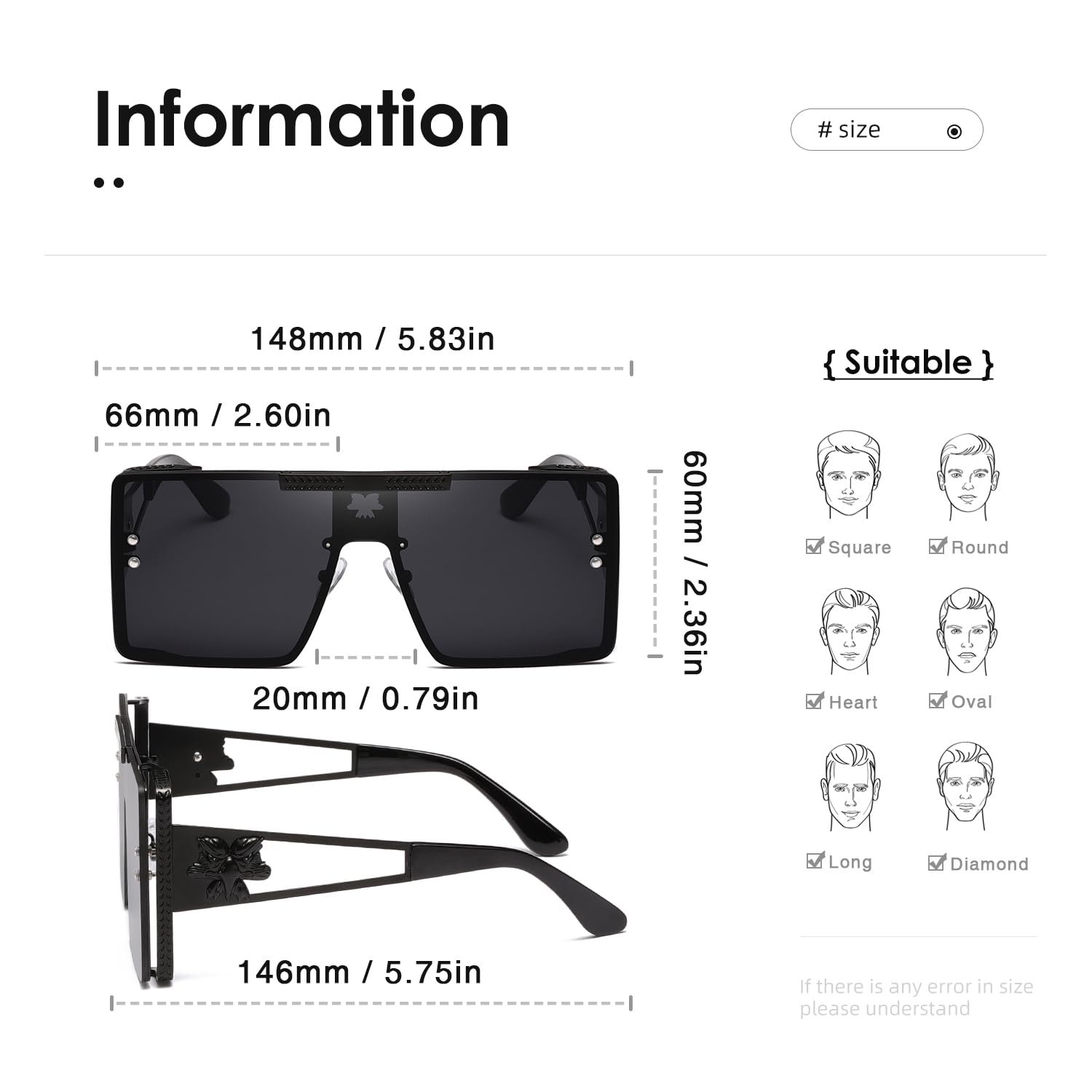Квадратні великі сонцезахисні окуляри Kimorn для чоловіків і жінок, велика пласка верхня, фото №5