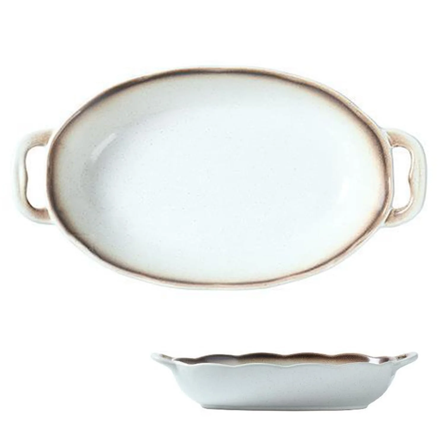 Форма для запекания керамическая 1000 мл белая, фото №1