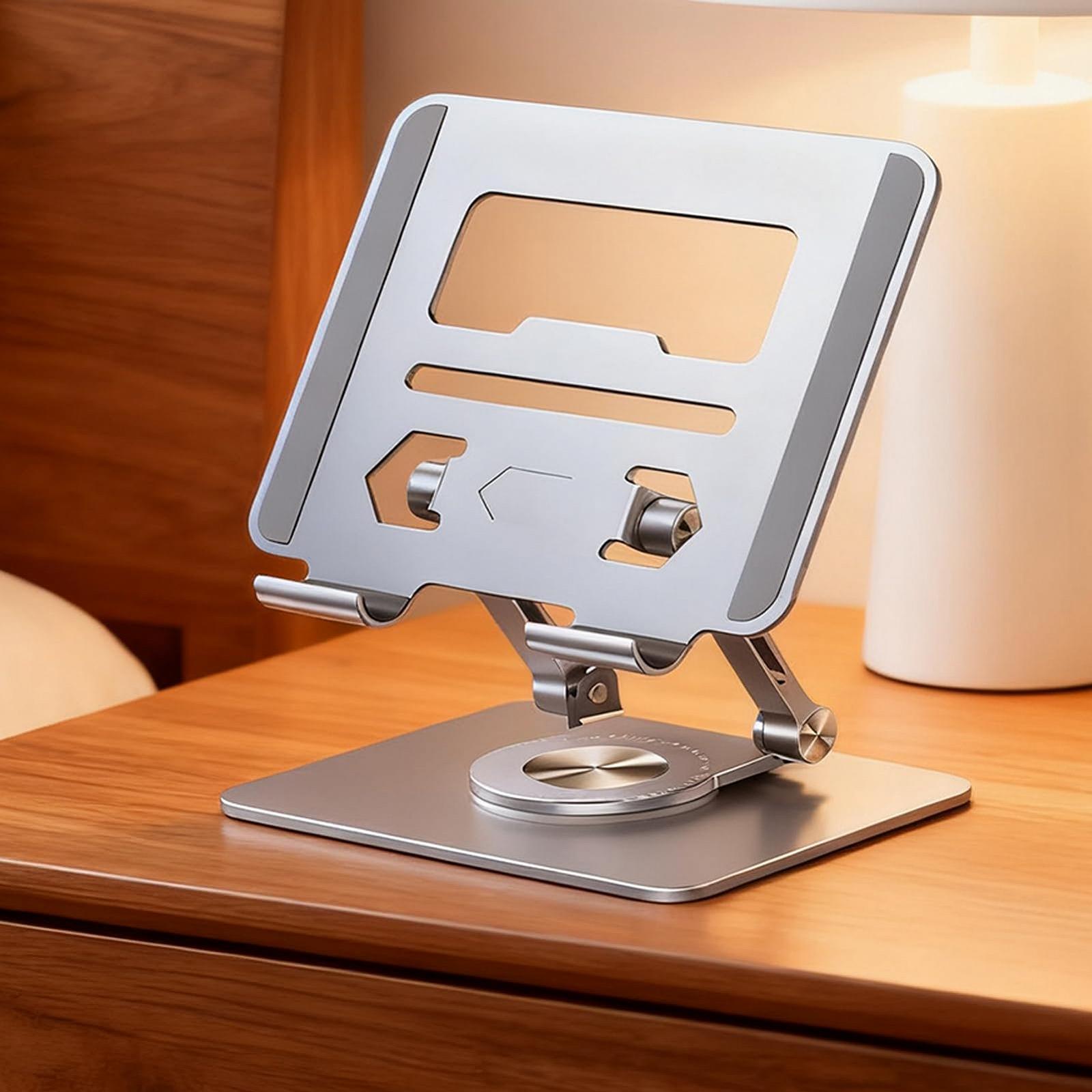 Подставка для ноутбука, вращающаяся на 360 градусов, регулируемая, из алюминиевого сплава, эргономичная подставка для ноутбука, настольная подставка для офиса, университета, общежития, квартиры, школы, путешествий, смартфонов, планшетов, фото №8