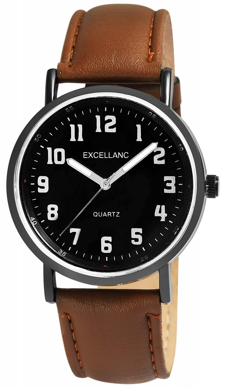 Часы Excellanc Мужские Искусственная кожа Люминесцентные стрелки Аналоговые Кварцевые 2900229, фото №1
