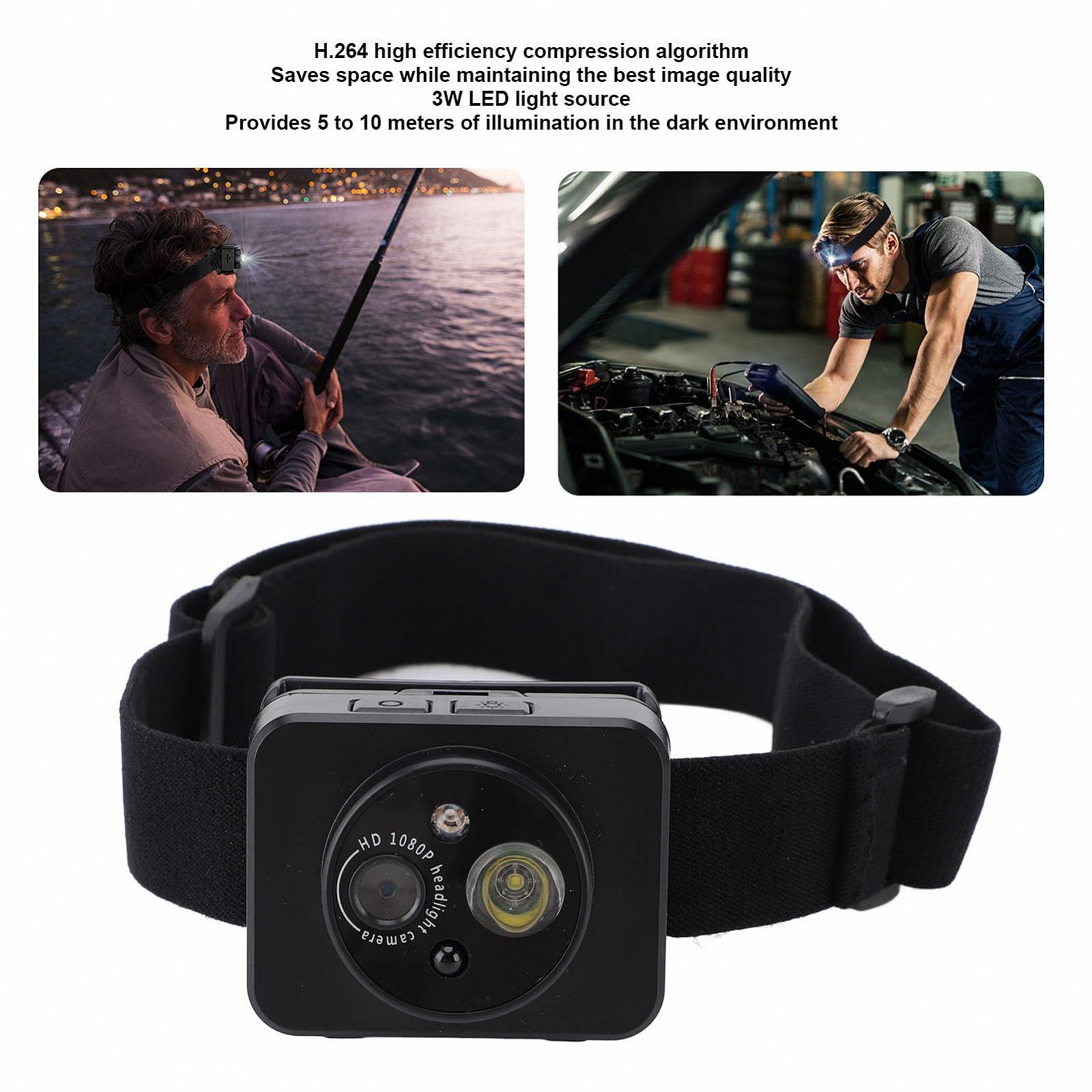 Екшн-камера VBESTLIFE Headlight 1080P Портативна Датчик Руху Відеореєстратор 2МП HD Лінза 3W LED Світло 1000мАг Акумулятор, фото №3