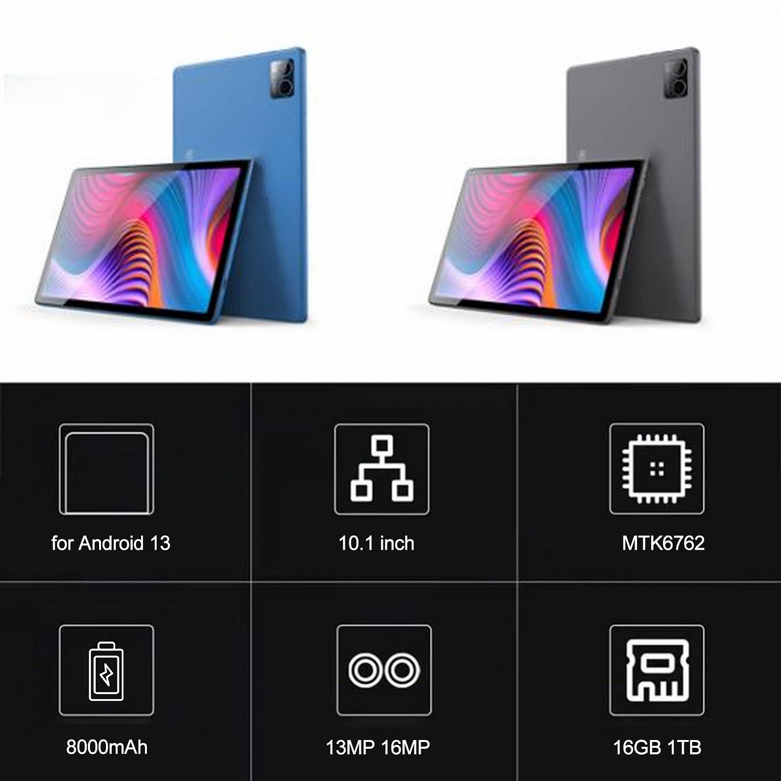 Планшет Plyisty Android 13 10.1 Дюймов 2560 X 1600 HD MTK6762 Восемь Ядер 16GB+1TB 4G LTE 2.4G 5GHz Dual Band WiFi 13MP + 16MP Dual SIM Dual Standby 8000mAh (Серый), фото №2