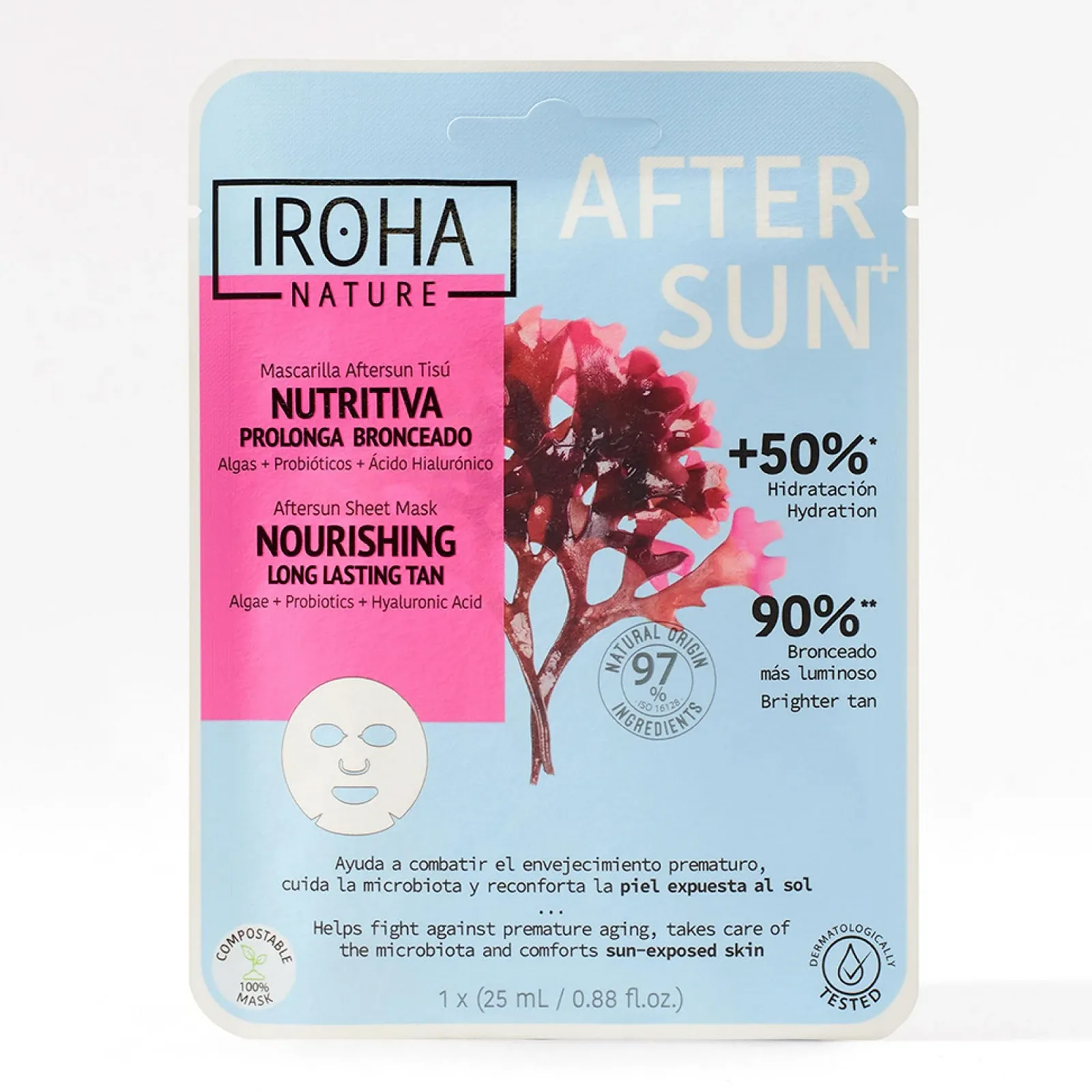 Маска для обличчя Iroha Nature Після засмаги Живильна та продовжує засмагу, фото №1
