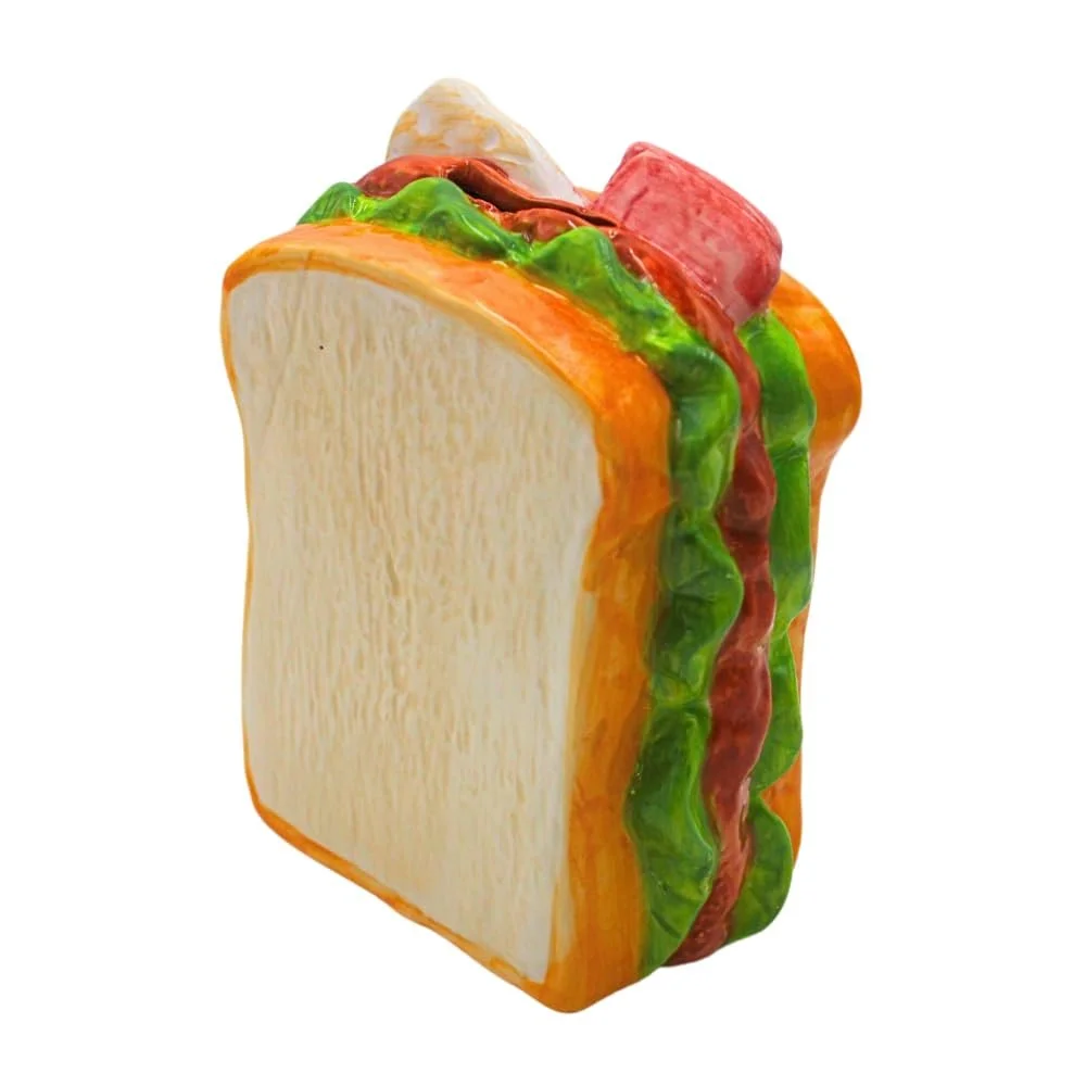 Керамічна скарбничка Dekohelden24 Сендвіч 12 х 6 х 15 см Білий хліб, фото №4