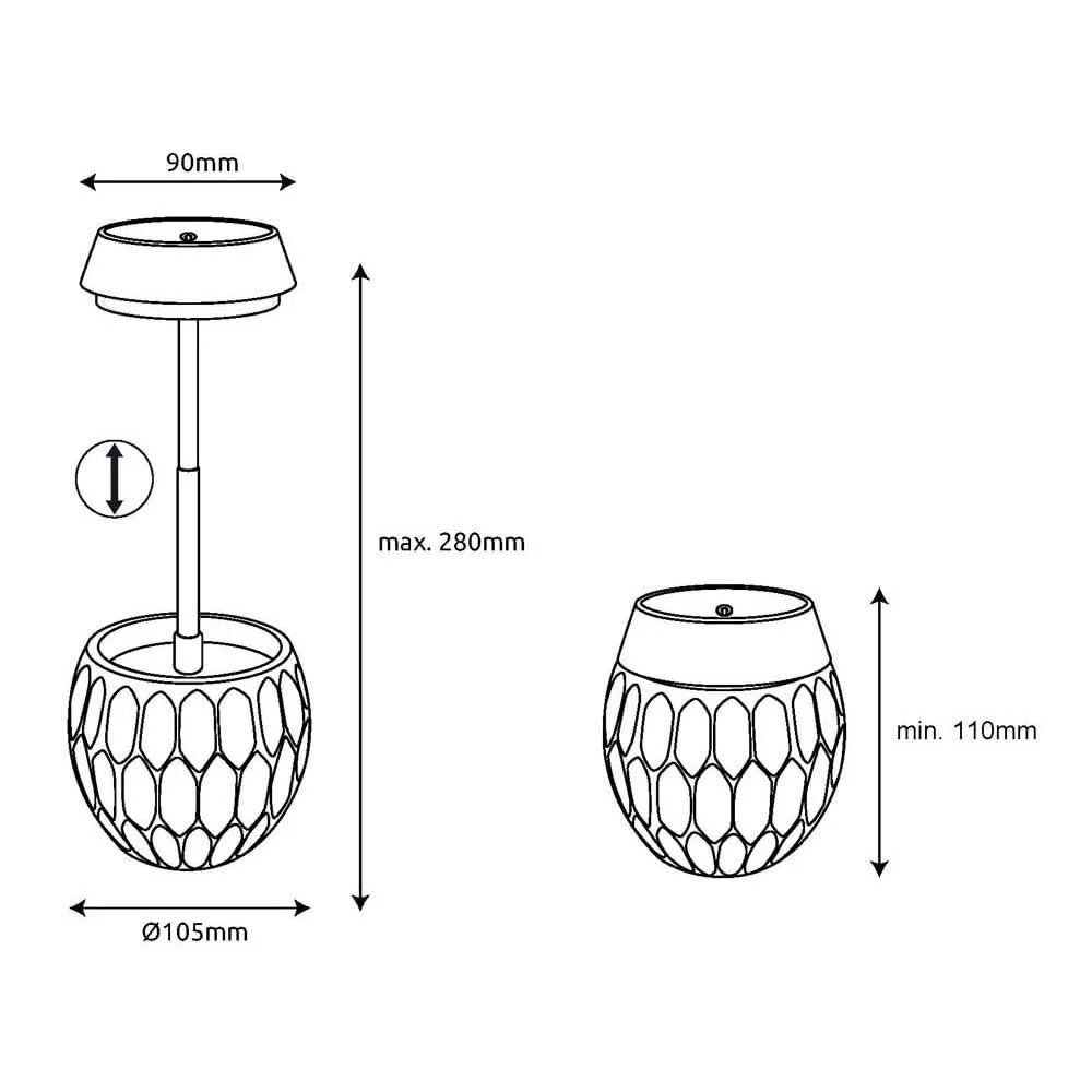 Настольная лампа GLOBO LIGHTING LED Touch Dimmer 28 см Smoked, фото №9