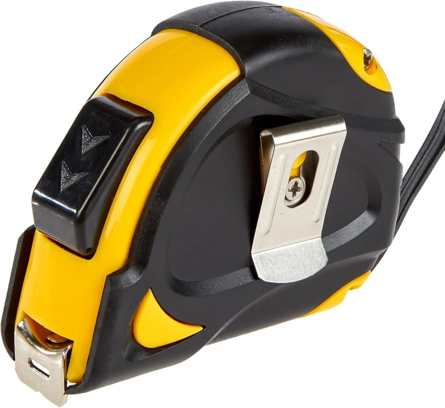 Рулетка Amazon Basics самозажимная (10 м) метрическая шкала MID точность черный желтый, фото №5