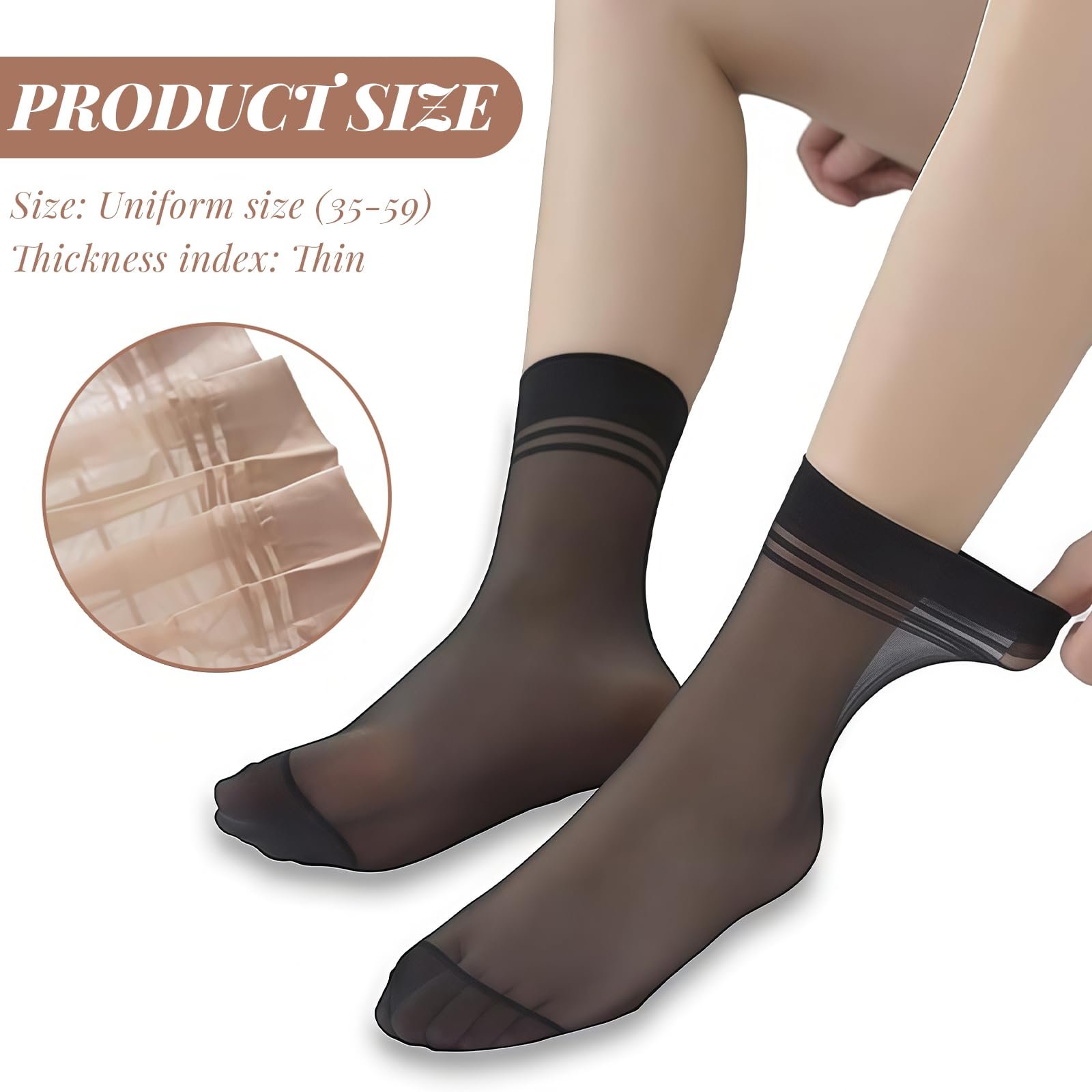 Шкарпетки Нейлонові Жіночі 12 пар Тонкі панчохи 20 Den, фото №5