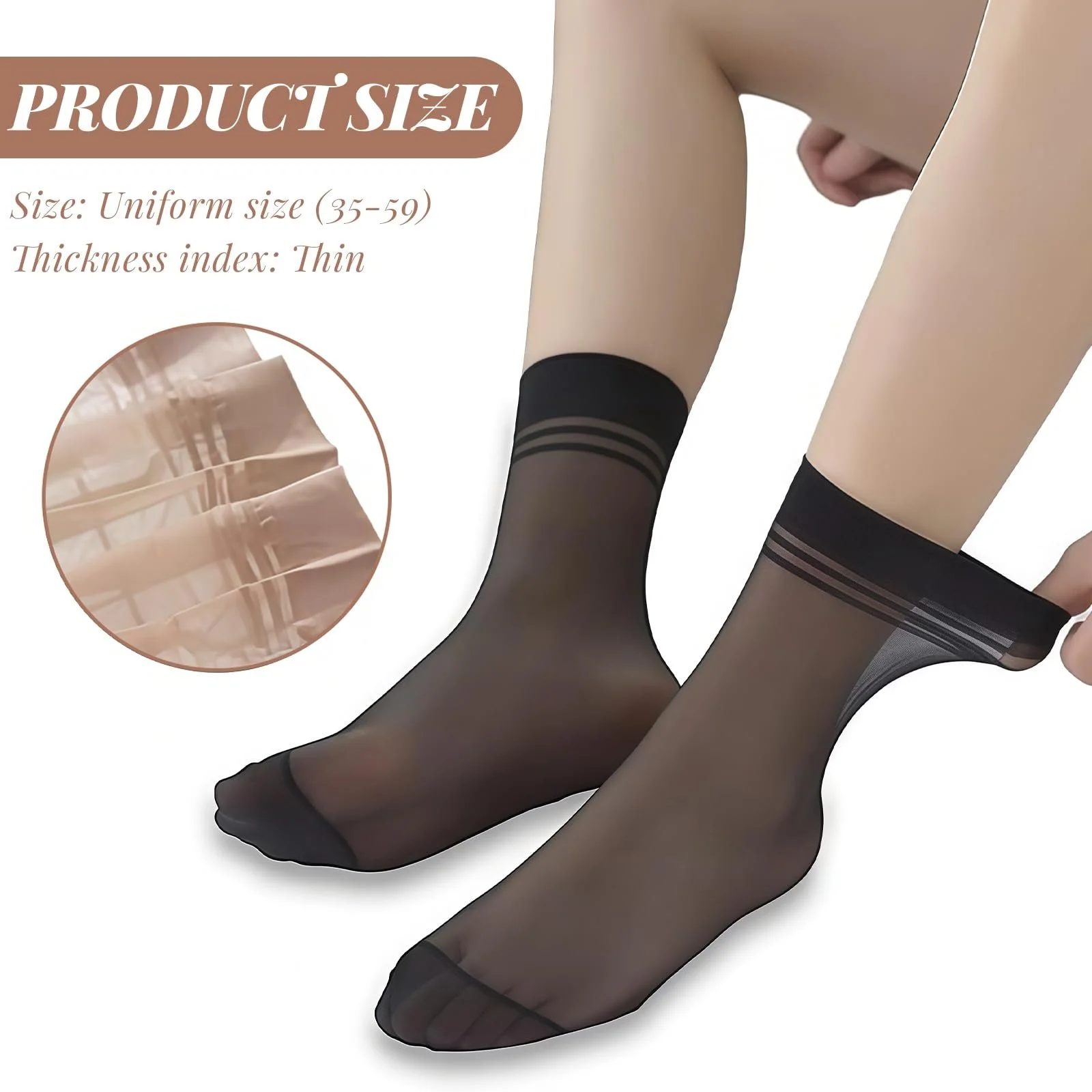 Шкарпетки Нейлонові Жіночі 12 пар Тонкі панчохи 20 Den, фото №5