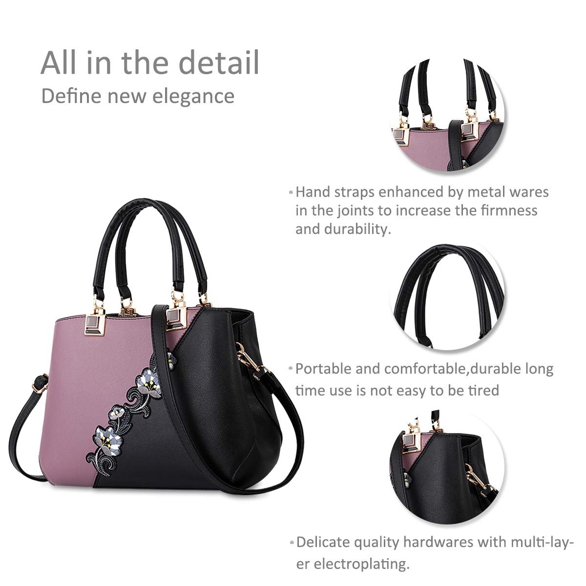 Сумка Nicole & Doris 2020, женская, тоут, сумки на плечо, фиолетовый, размер: L, фото №6