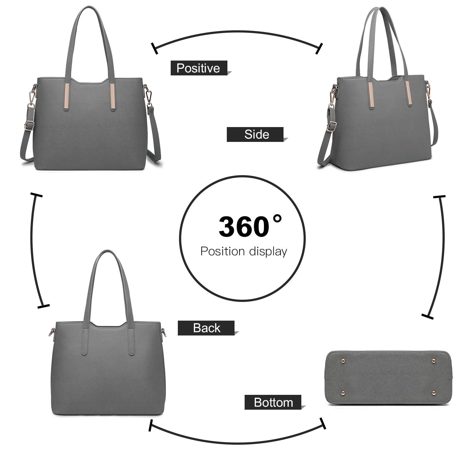 Сумка жіноча Miss Lulu Набір сумок 2, 3, 4 предмети для офісу, школи, шопінгу, подорожей, подарунок, фото №5