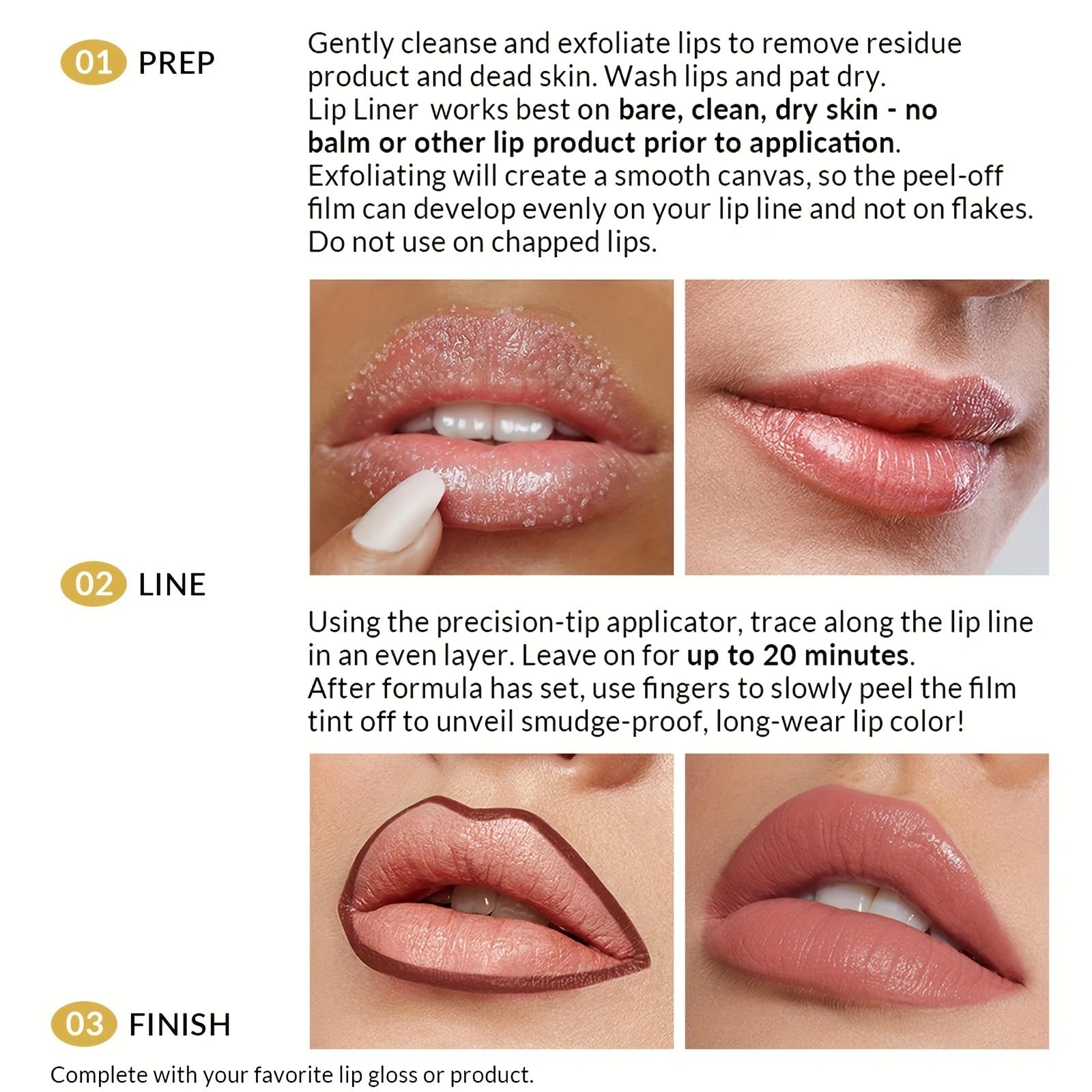 Контур для губ Liquid Lip Liner Peel Off Tattoo Lip Stain 3pcs, фото №6