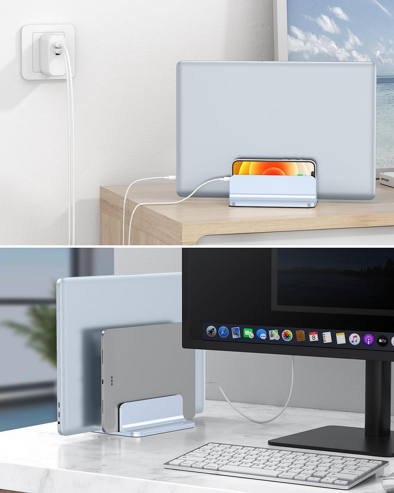 Підставка Вертикальна OMOTON Подвійна Регульована до 17.3 дюймів Блакитний, фото №7