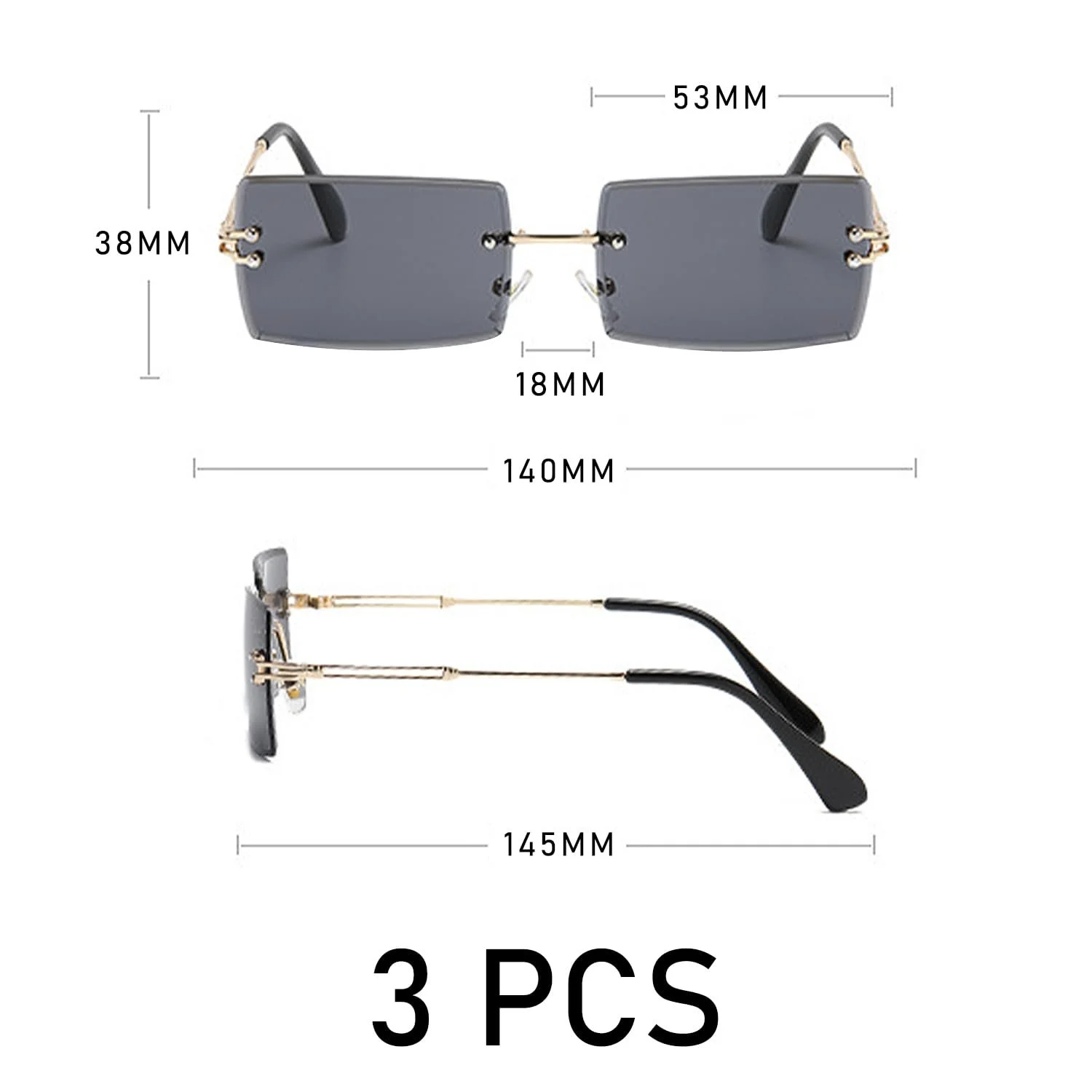 Солнцезащитные очки женские оправы прямоугольные модные, фото №2