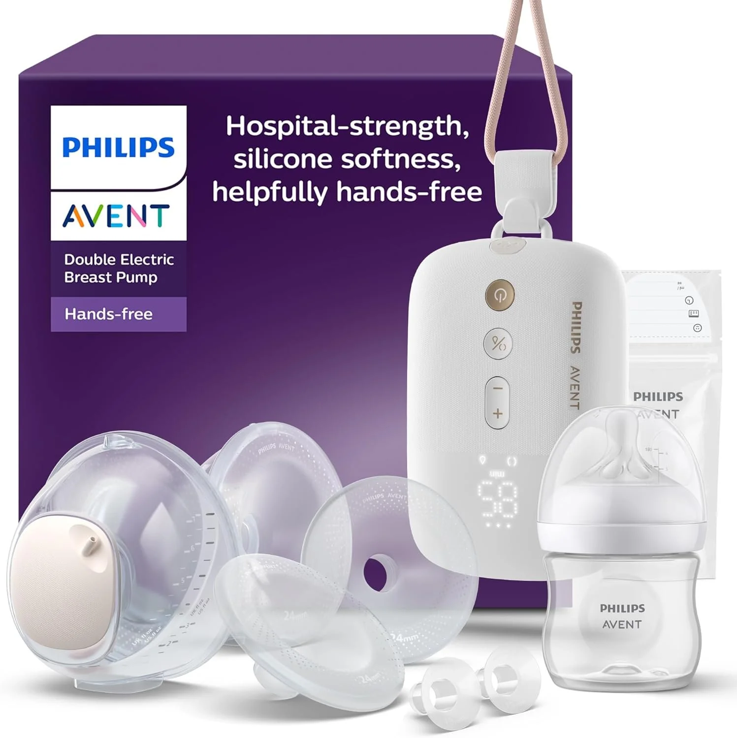 Подвійний електричний молоковідсмоктувач Philips Avent Hands-Free SCF547/11, фото №1 Подвійний електричний молоковідсмоктувач Philips Avent Hands-Free SCF547/11, фото №1