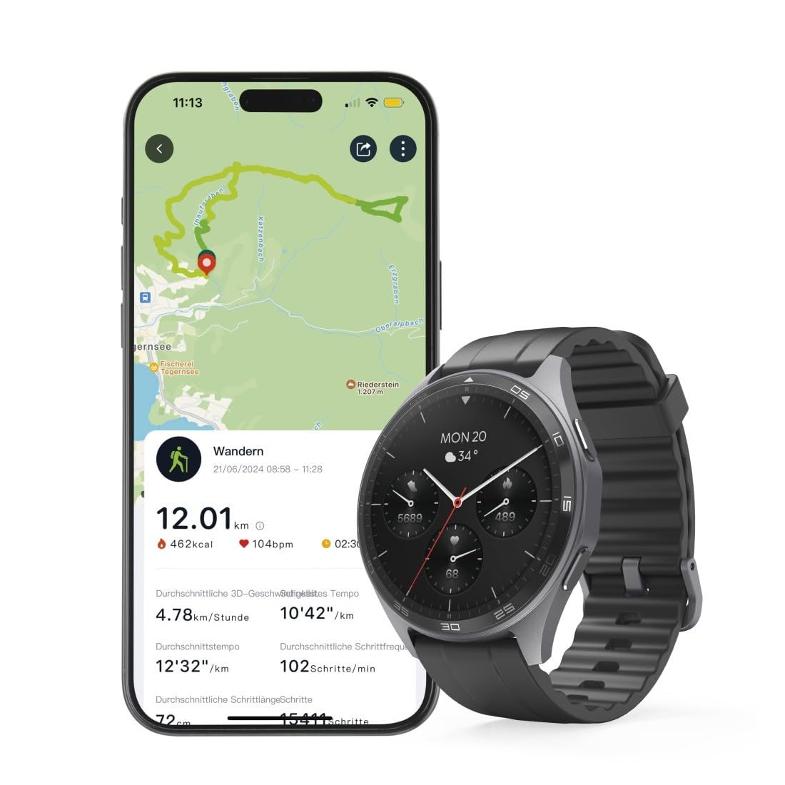 Смарт-годинник Hama 7010, AMOLED, кольоровий дисплей 1,43 дюйма, GPS, фото №7