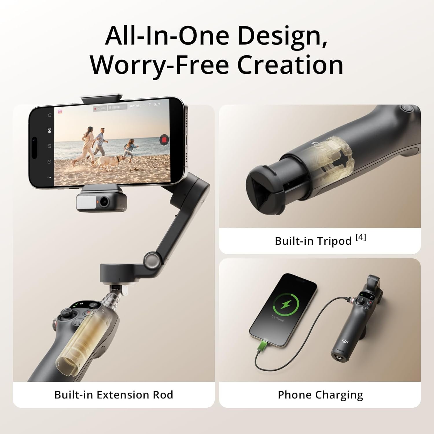 Стедікам DJI OSMO MOBILE 7P Чорний, фото №4