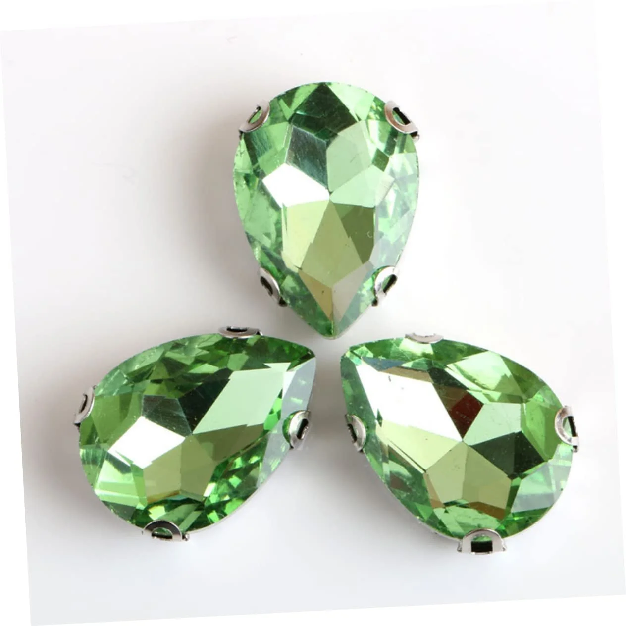 Украшения Капля SEWACC 50 шт. Камни для шитья одежды, в форме капли, зеленые, фото №3