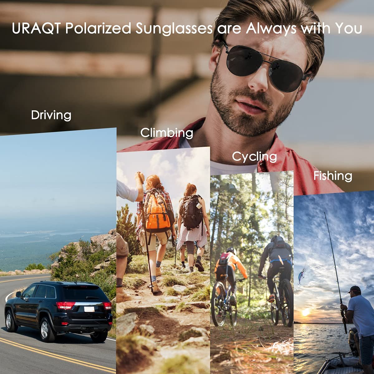 Солнцезащитные очки URAQT Ретро Винтаж Черный, фото №6