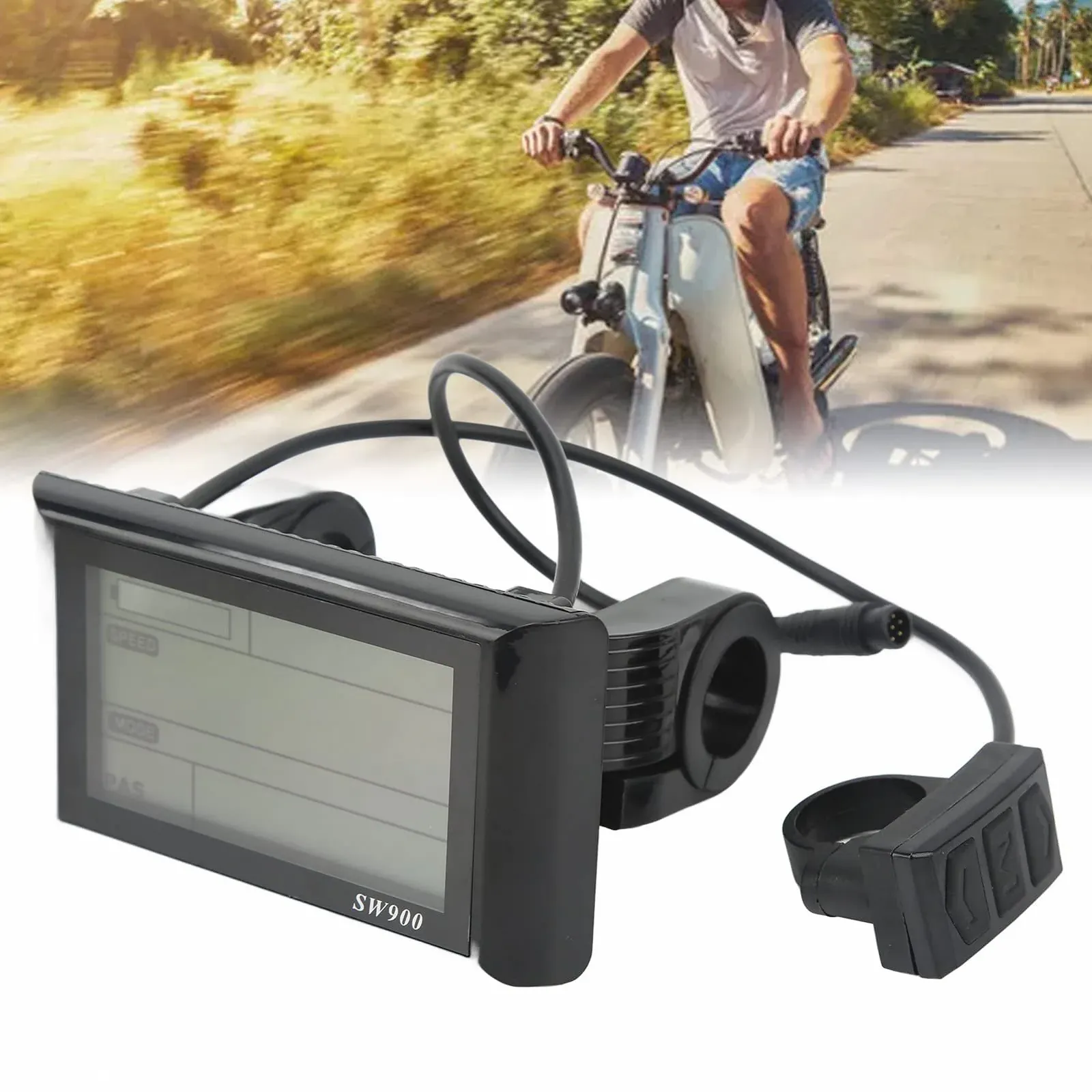 Панель управления SW900 Electric LCD Display Meter 24V 36V 48V 60V Waterproof 6 Pin, фото №2