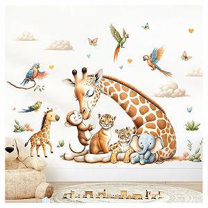 Наклейка на стену Little Deco DL5060 XL Safari Animals Giraffe Lion - Фото 1