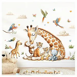 Наклейка на стіну Little Deco DL5060 XL Safari Animals Giraffe Lion - Фото 1