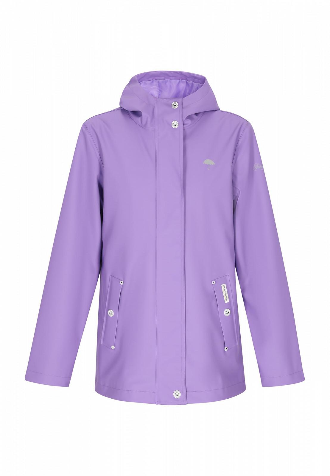 Жіноче пальто Schmuddelwedda з капюшоном водонепроникне на блискавці з прорізною кишенею довгий рукав стандартного крою, фото №1