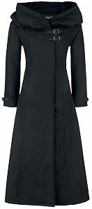 Купити Пальто Gothicana by EMP Довге Чорне Вовняне з великим капюшоном - Фото 1 Пальто Gothicana by EMP Довге Чорне Вовняне з великим капюшоном - Фото 1