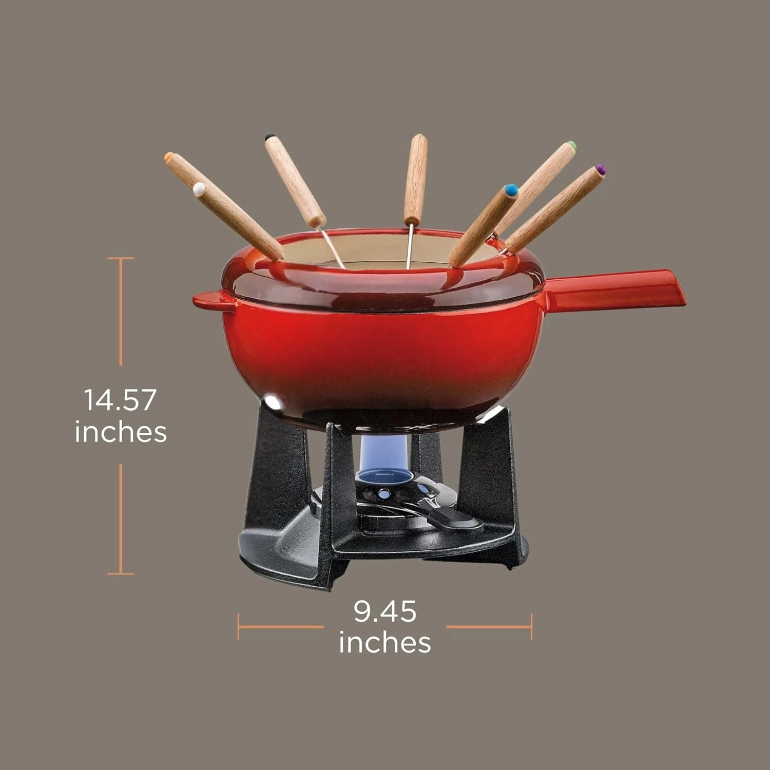 Набор для фондю Spring SAAS Fee 20 см / Нержавеющая сталь 18/8 / Красный, фото №5
