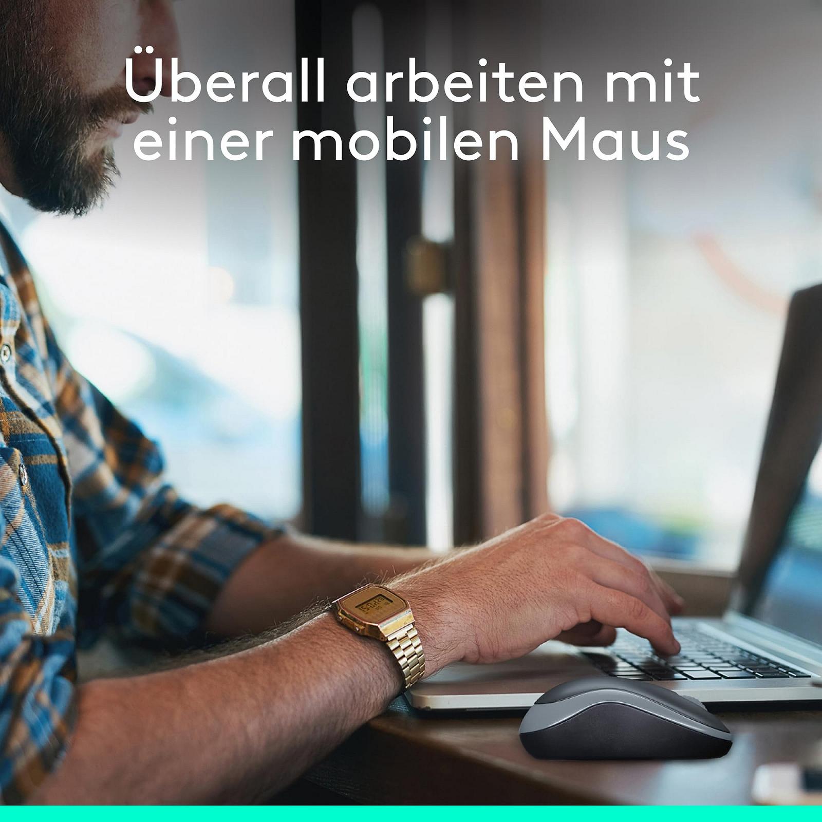 Мышь Logitech M185 беспроводная, 2,4 GHz, 1000 DPI, синяя, фото №3