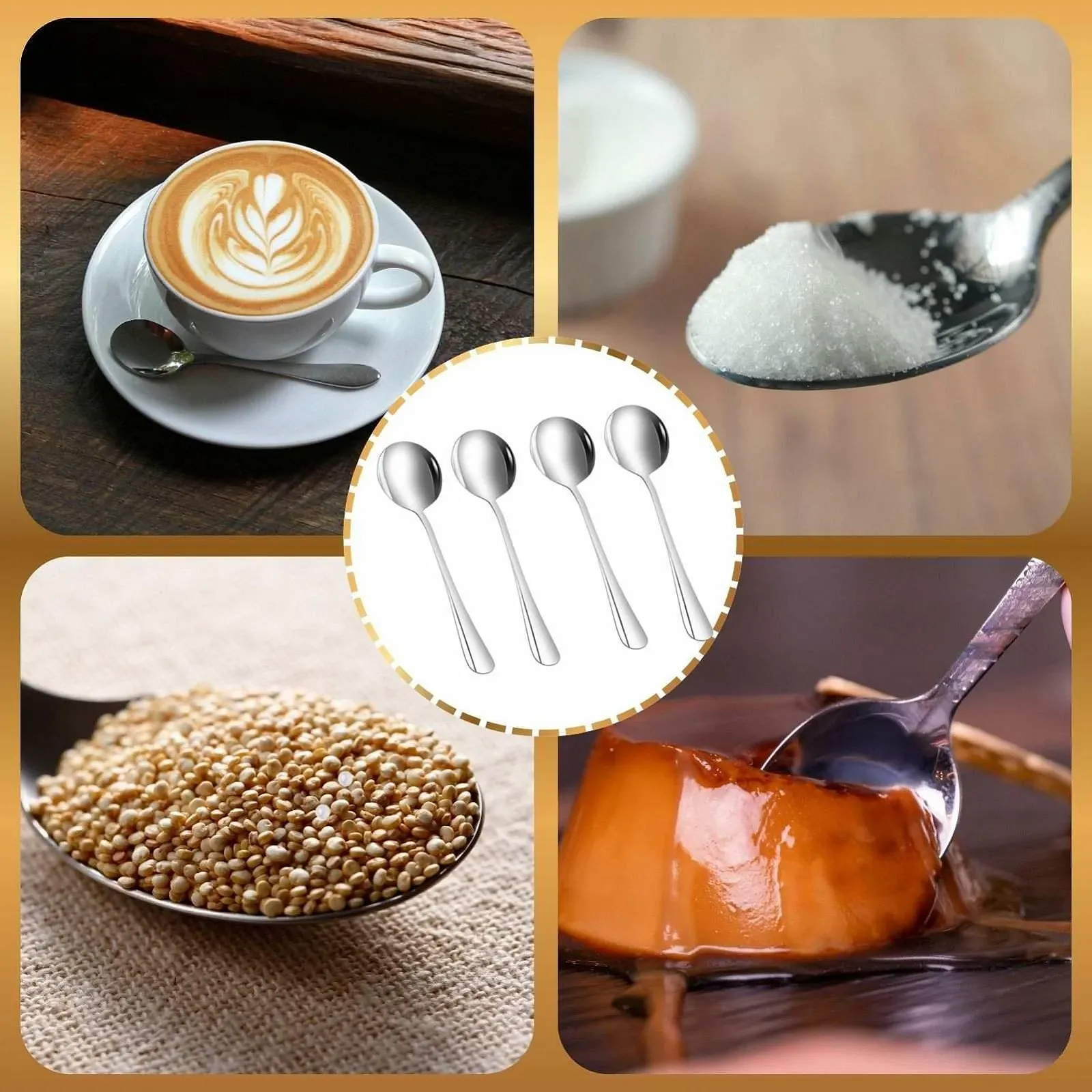 Ложка для еспресо з нержавіючої сталі 11.5 cm Сріблястий (4 шт), фото №5 Ложка для еспресо з нержавіючої сталі 11.5 cm Сріблястий (4 шт), фото №5