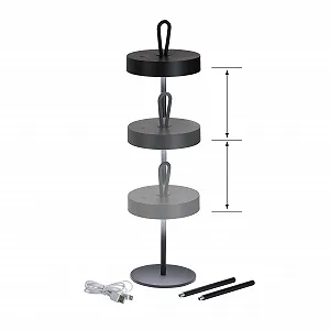 Настільна лампа Dord Wireless Battery Outdoor акумуляторна вулична димована регульована за висотою 21-46 см матова чорна - Фото 1