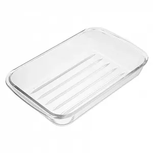 Велика скляна форма для випікання Luxshiny загартована прямокутна для мікрохвильової печі та духовки - Фото 1