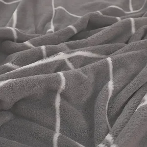 Покривало-Покривало one-home Геометричний Сірий Пухнастий Теплий М'який Флісовий 220 x 240 см synthetic.ua - Фото 1