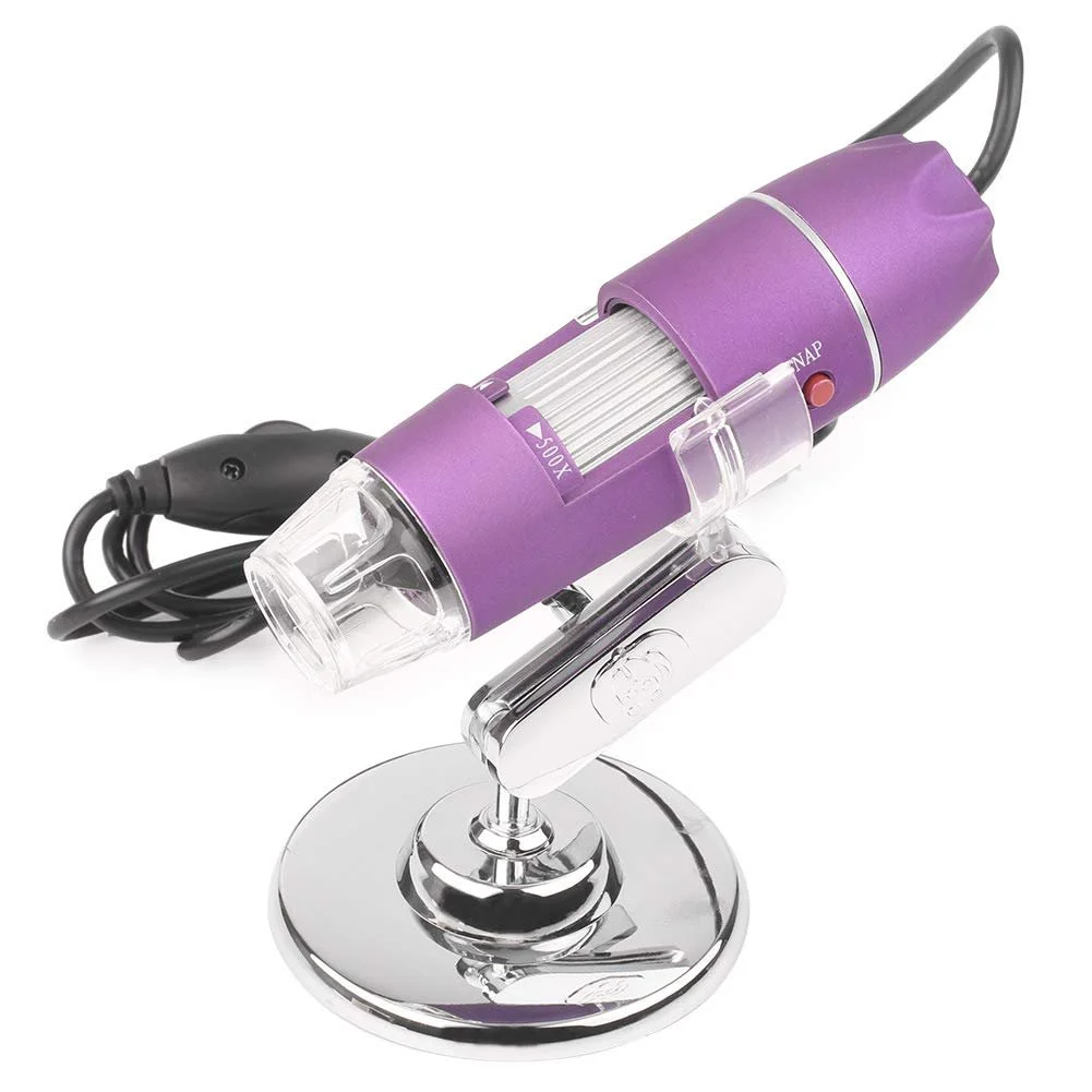 Цифровий детектор шкіри та волосся GZYF 50X-500X, мікроскоп для волосяних фолікулів шкіри голови, USB, фіолетовий, фото №1