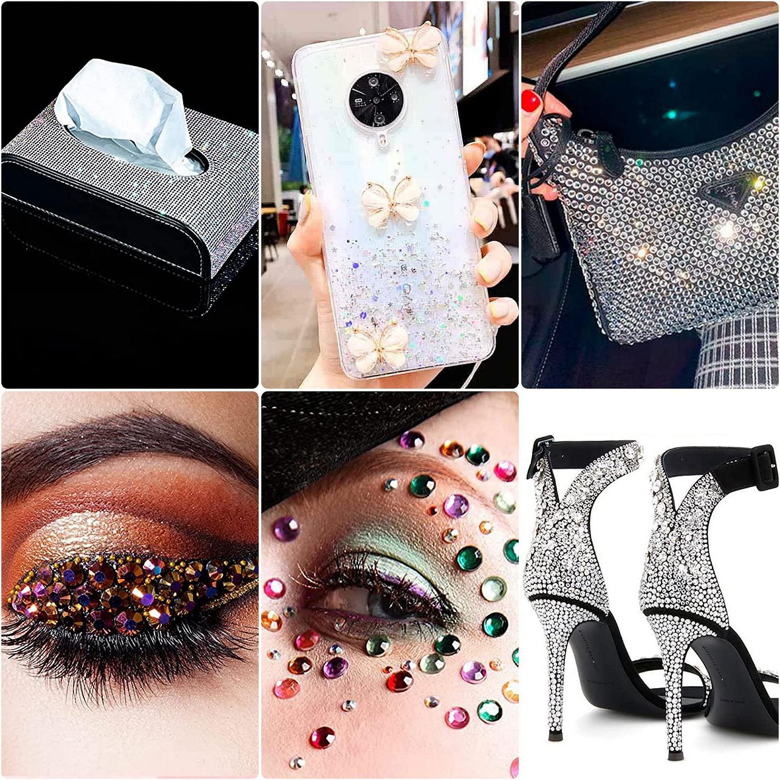 Стразы для ногтей Набор страз для ногтей 5 коробок Мультидизайн Кристаллы бриллиантов для ногтей с 2 пинцетами для 3D дизайна ногтей DIY украшения, фото №4