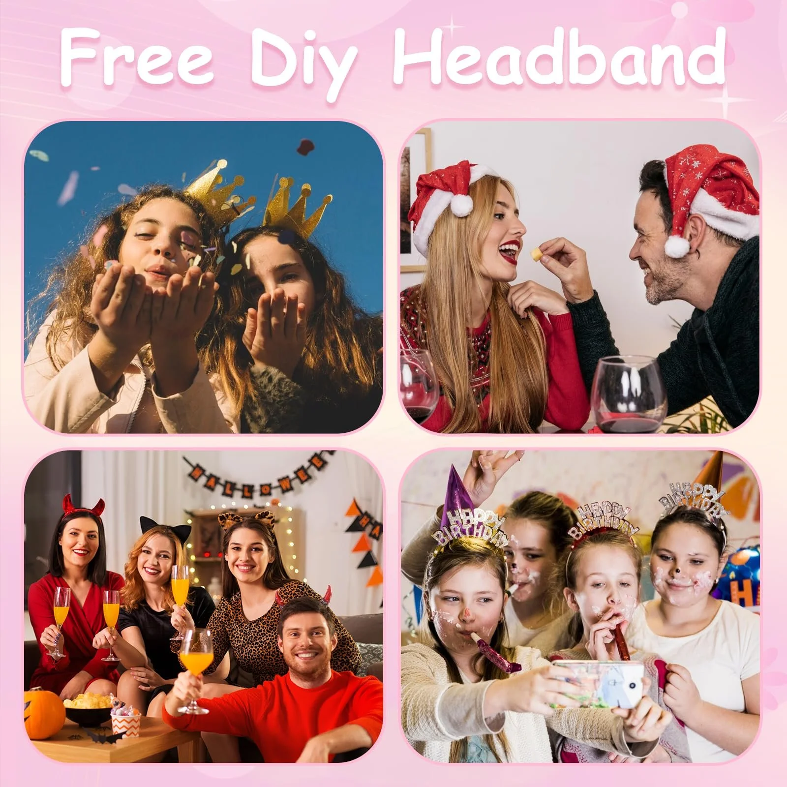 Обруч Атласный 2 шт Широкий Обруч 2 см Черный, фото №7