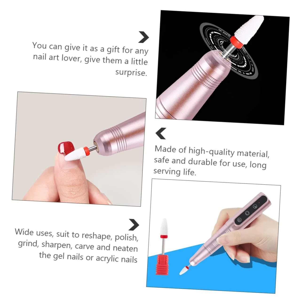 Полировщик для ногтей Healvian Claw Cutter для домашних животных, ручка для маникюра, профессиональный набор для маникюра, ручка для сверления ногтей из акрила, розовая, алюминиевый сплав, стиль компьютерной ручки, фото №8 Полировщик для ногтей Healvian Claw Cutter для домашних животных, ручка для маникюра, профессиональный набор для маникюра, ручка для сверления ногтей из акрила, розовая, алюминиевый сплав, стиль компьютерной ручки, фото №8