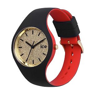 Женские часы Ice-Watch ICE loulou Gold Glitter Черные с силиконовым ремешком synthetic.ua - Фото 1