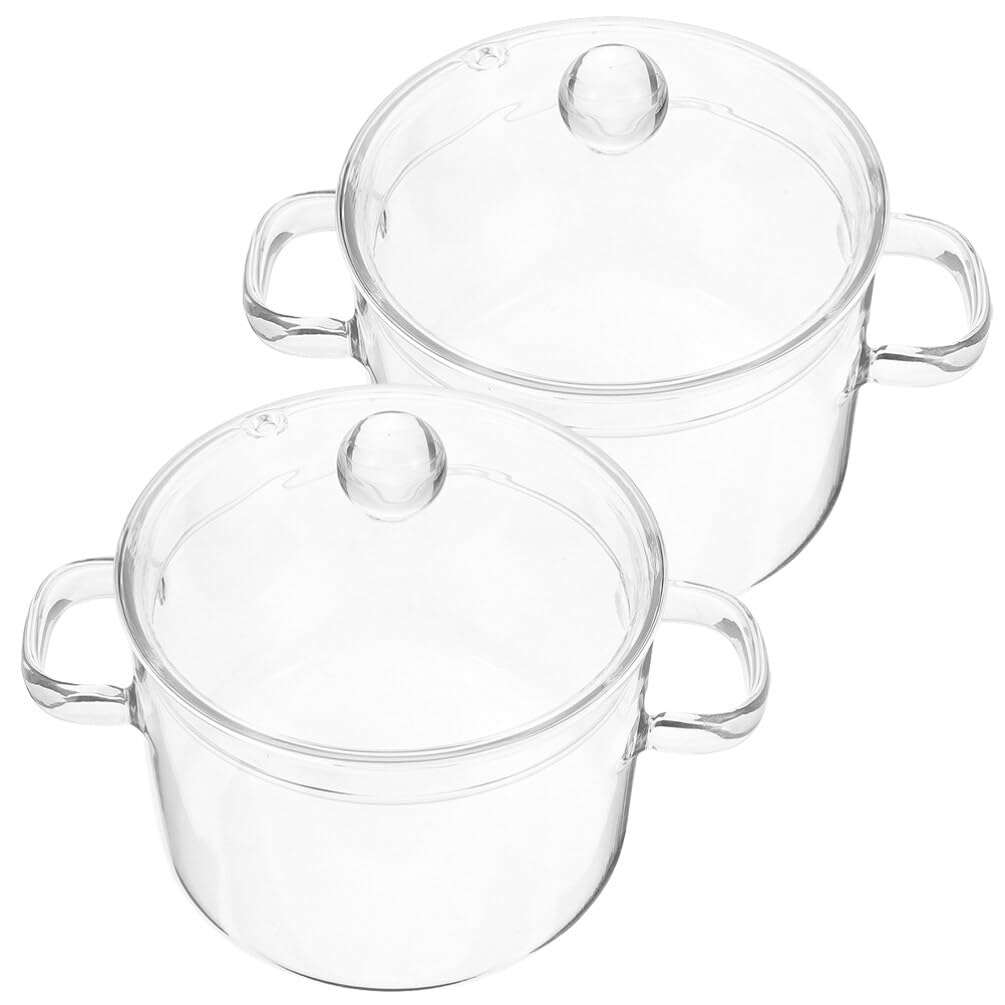 Кастрюля HEMOTON 2 стеклянные кастрюли с крышкой термостойкие прозрачные для приготовления на плите, фото №4 Кастрюля HEMOTON 2 стеклянные кастрюли с крышкой термостойкие прозрачные для приготовления на плите, фото №4