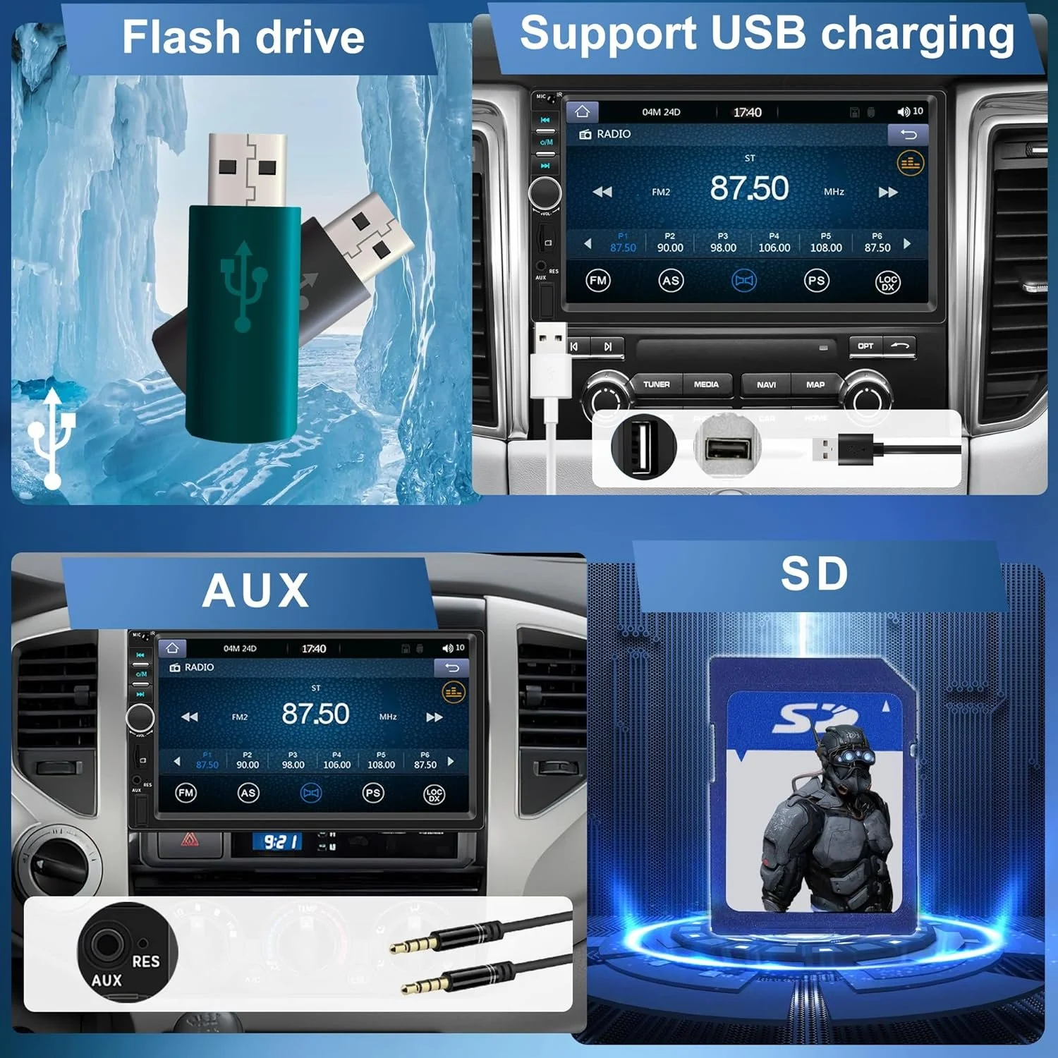 Автомагнітола Rimoody 7018B / 7" / Сенсорна / Apple CarPlay / Android Auto / Bluetooth / WI-FI / GPS / USB / AUX / SD slot / 2DIN, фото №5 Автомагнітола Rimoody 7018B / 7" / Сенсорна / Apple CarPlay / Android Auto / Bluetooth / WI-FI / GPS / USB / AUX / SD slot / 2DIN, фото №5