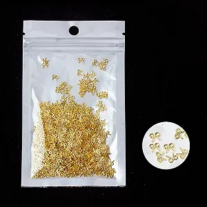 Украшения для ногтей Qbodp, 5 мм, золотистые бантики, 1000 шт - Фото 1