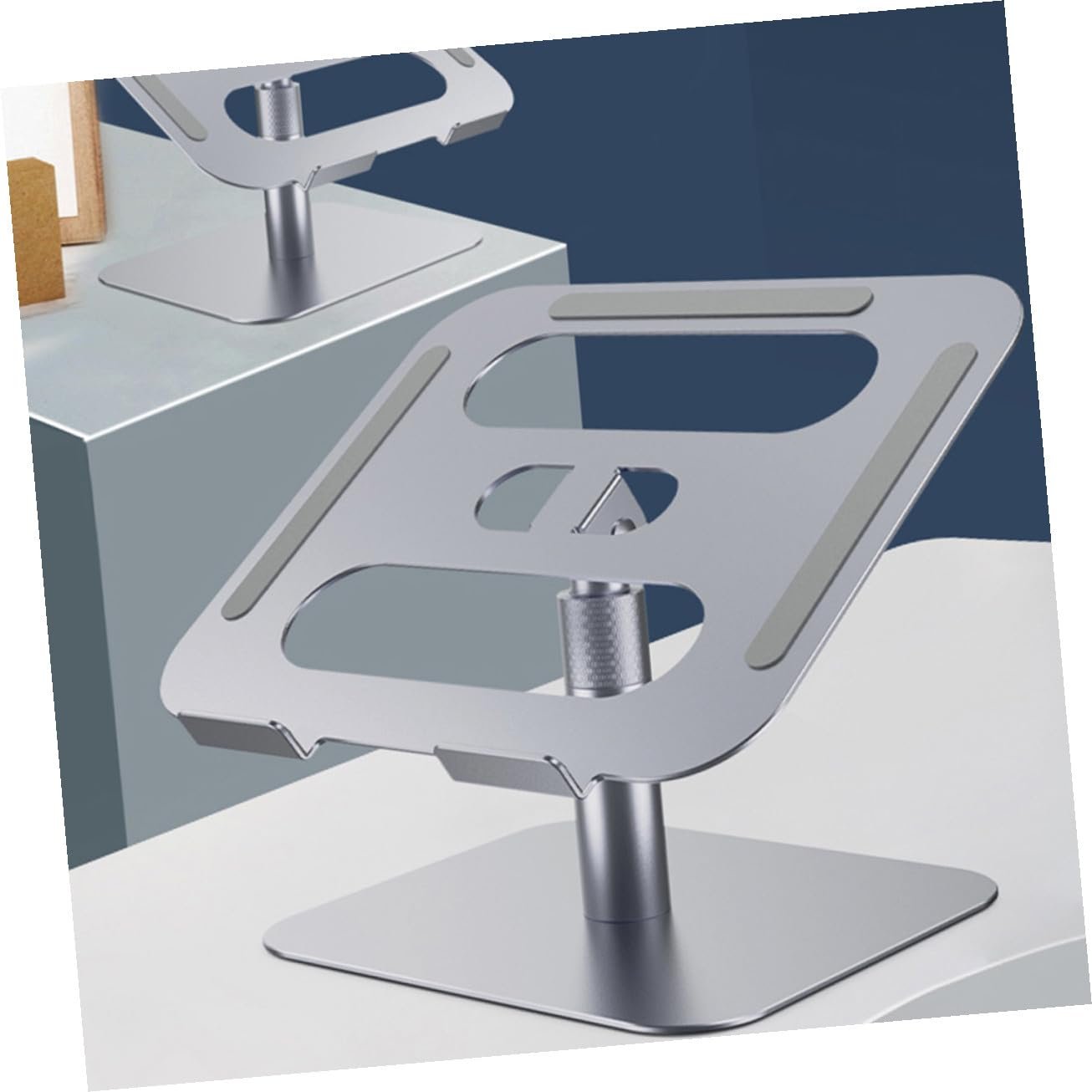 Портативная складная подставка для ноутбука серебристая, фото №3